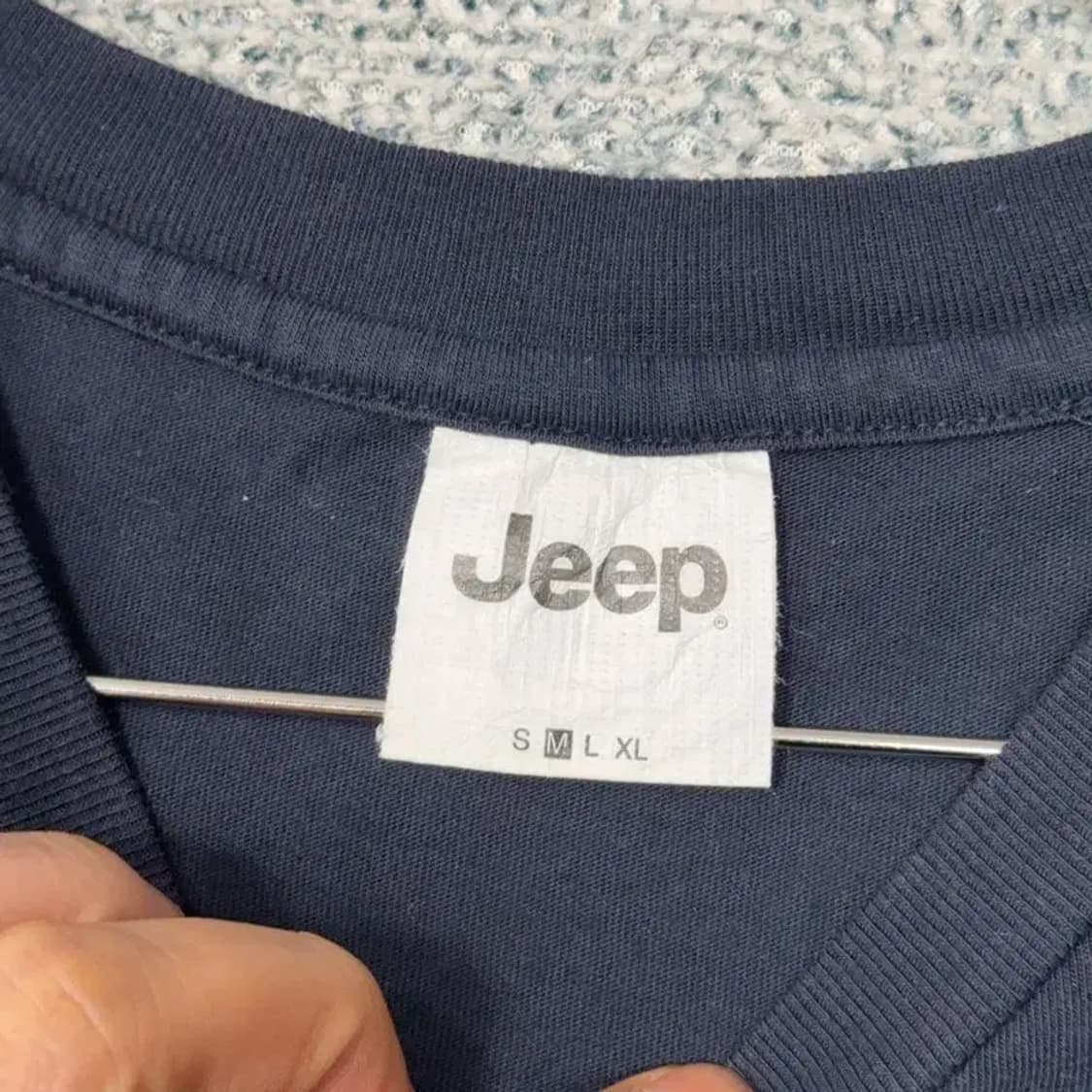 지프 프린팅 네이비 캐주얼 로고 반팔티 M 상품이미지3