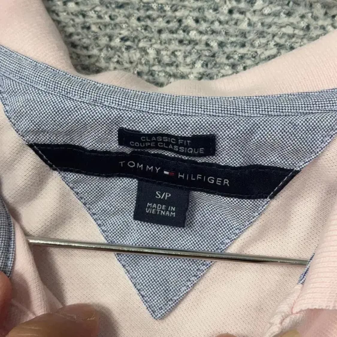 타미힐피거 여성 라이트 핑크 반팔 카라티 S 상품이미지5