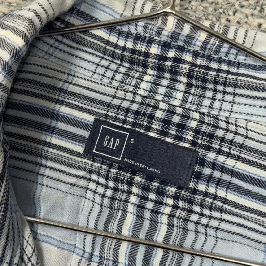 갭 체크 라이트 블루 여성 셔츠 S 상품이미지3