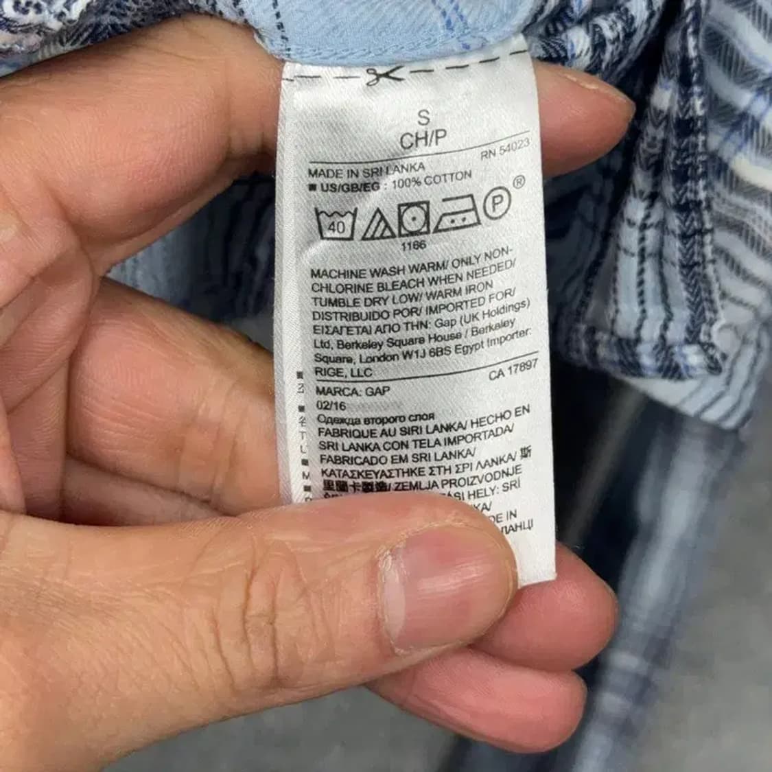 갭 체크 라이트 블루 여성 셔츠 S 상품이미지4