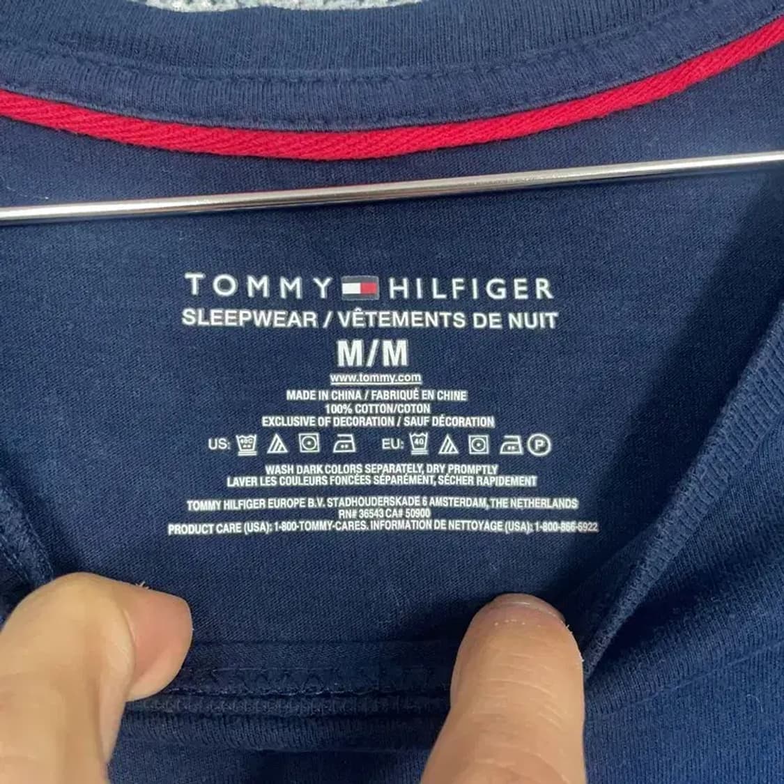 타미힐피거 스펠 로고 프린팅 네이비 반팔 티 M 상품이미지6