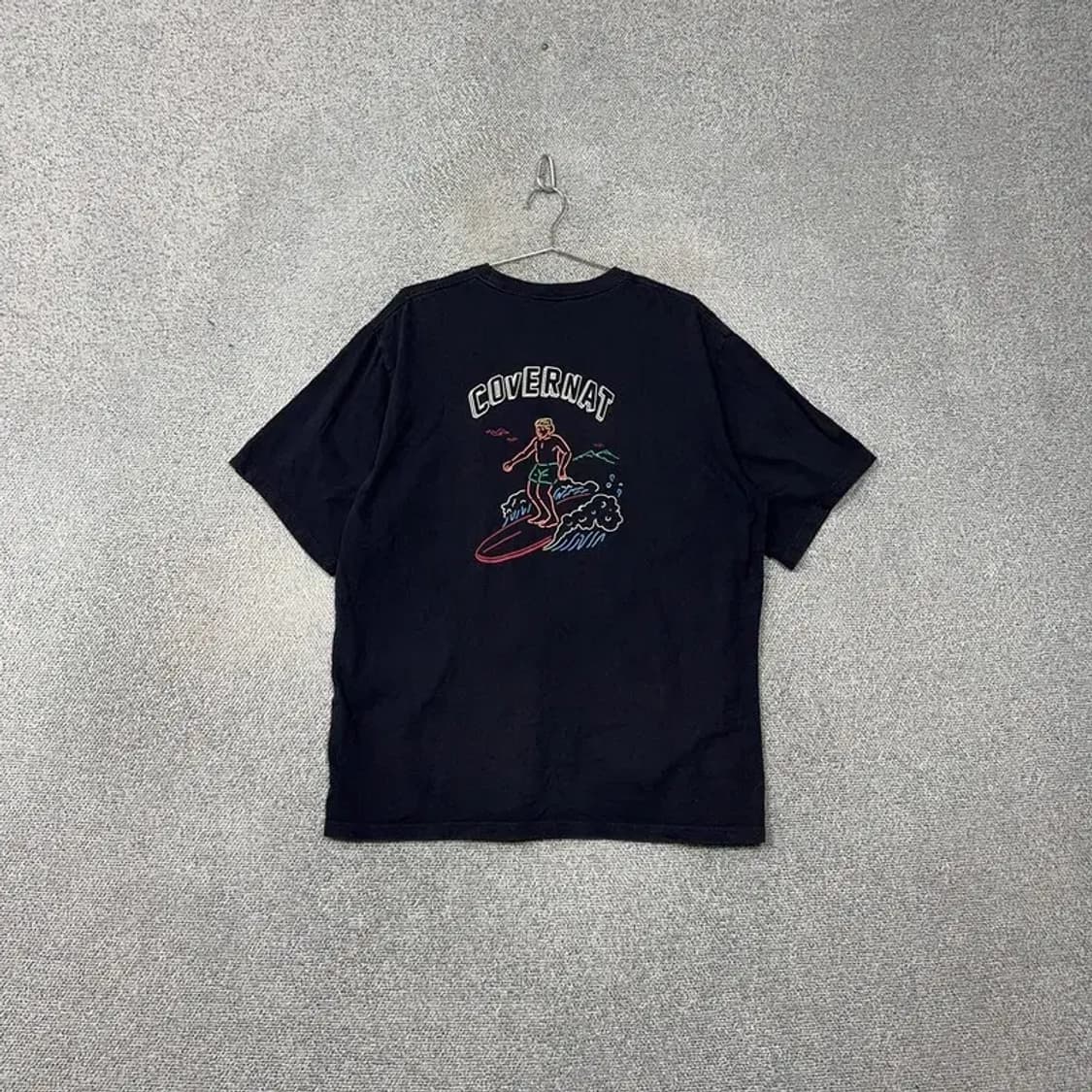 커버낫 네이비 로고 프린팅 남성 반팔티 XL 상품이미지2