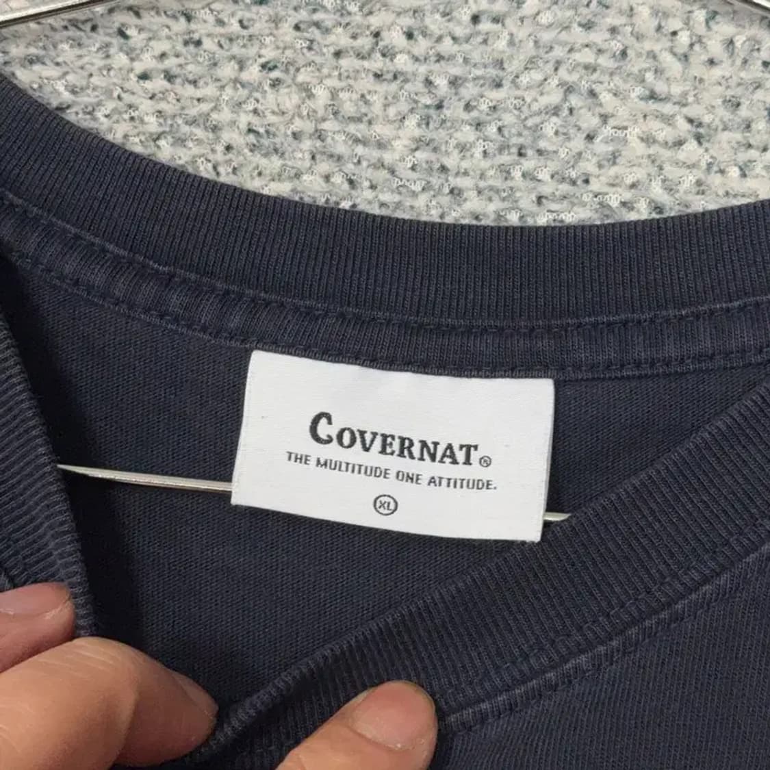 커버낫 네이비 로고 프린팅 남성 반팔티 XL 상품이미지3