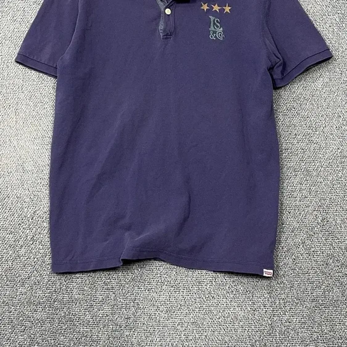 리바이스 네이비 빈티지 로고 남성 반팔 카라티 L 상품이미지4