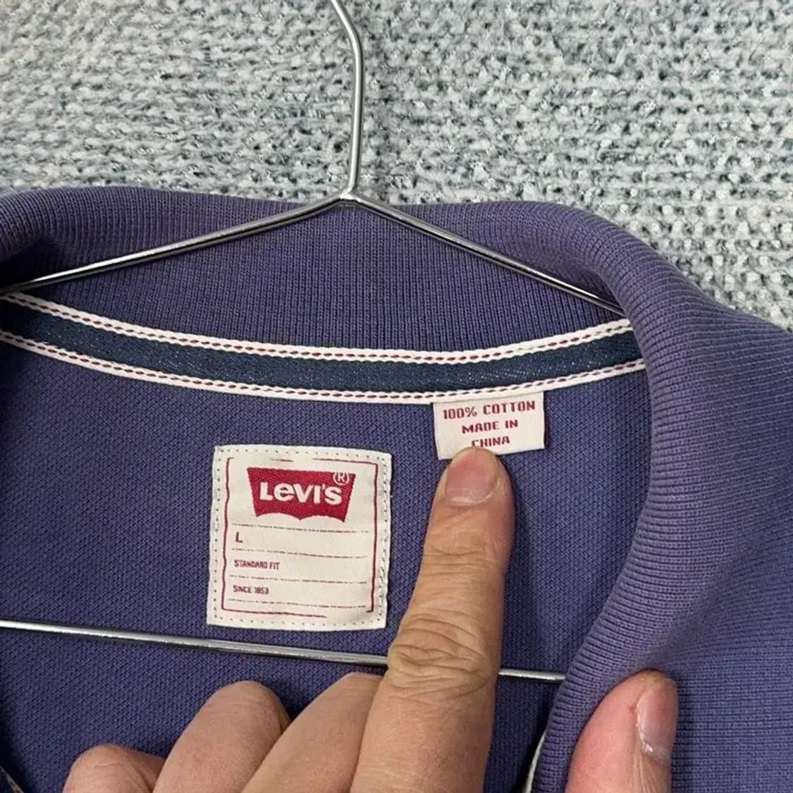 리바이스 네이비 빈티지 로고 남성 반팔 카라티 L 상품이미지5