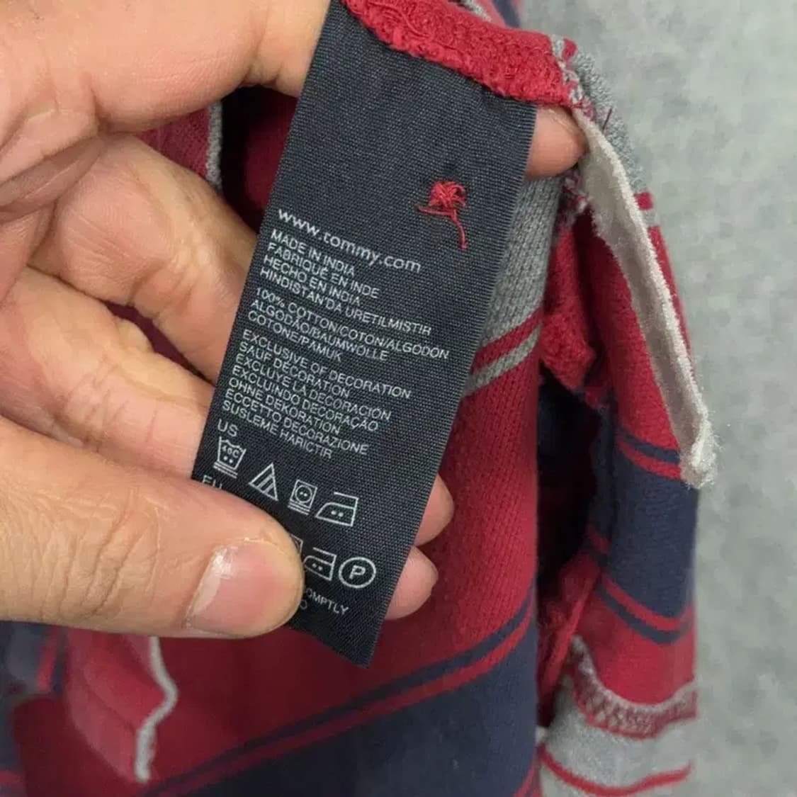 타미힐피거 스트라이프 레드 로고 남성 반팔 카라티 L/G 상품이미지6