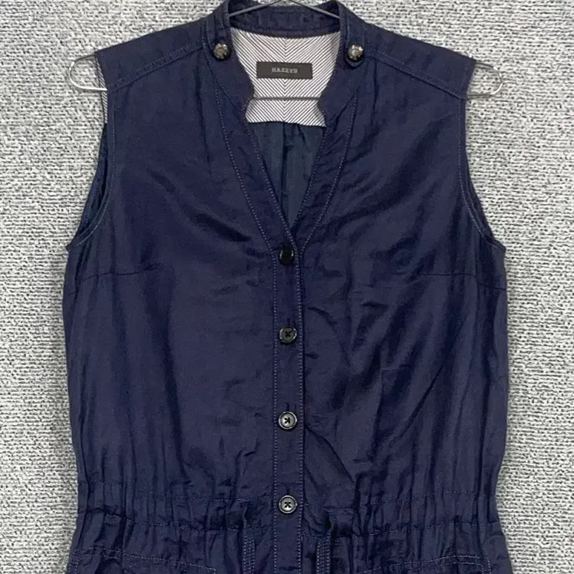 해지스 네이비 허리 밴딩 레이온 민소매 원피스 85-94-165 상품이미지3