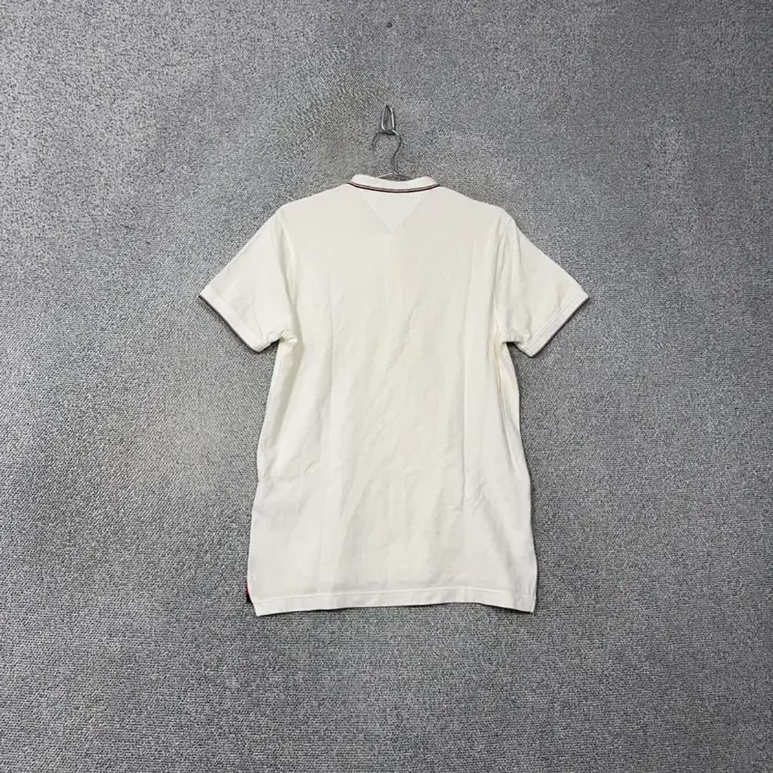 타미힐피거 화이트 로고 남성 반팔 카라티 L 상품이미지2