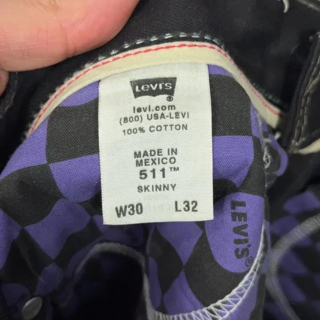 리바이스 511 블랙 스티치 빈티지 스키니진 30 32 상품이미지7