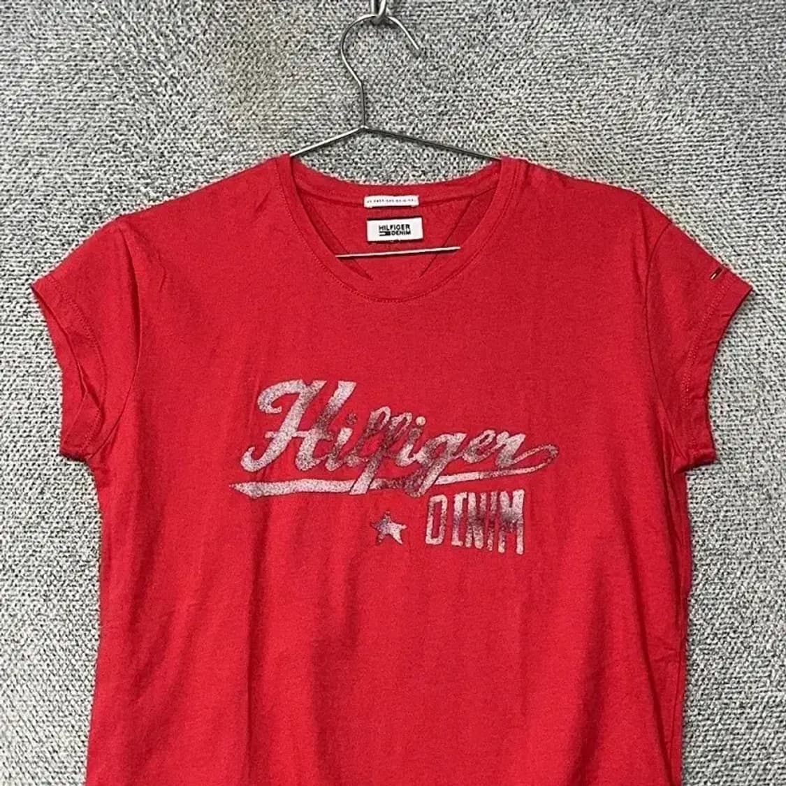 타미힐피거 Y2K 프린팅 빈티지 여성 숏 반팔티 XS-S 상품이미지3