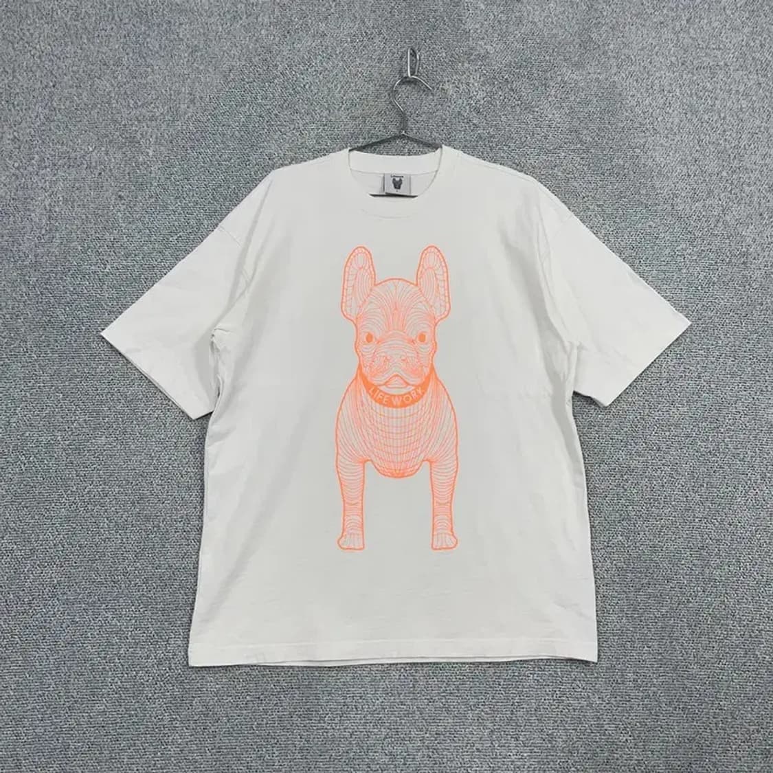 라이프워크 프린팅 화이트 오버핏 반팔티 L 상품이미지1