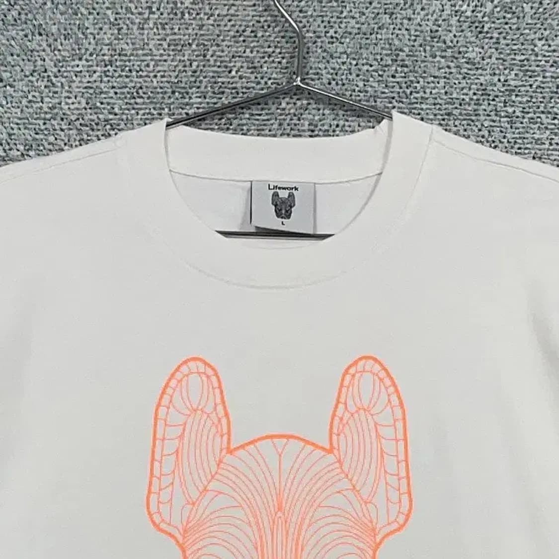 라이프워크 프린팅 화이트 오버핏 반팔티 L 상품이미지3