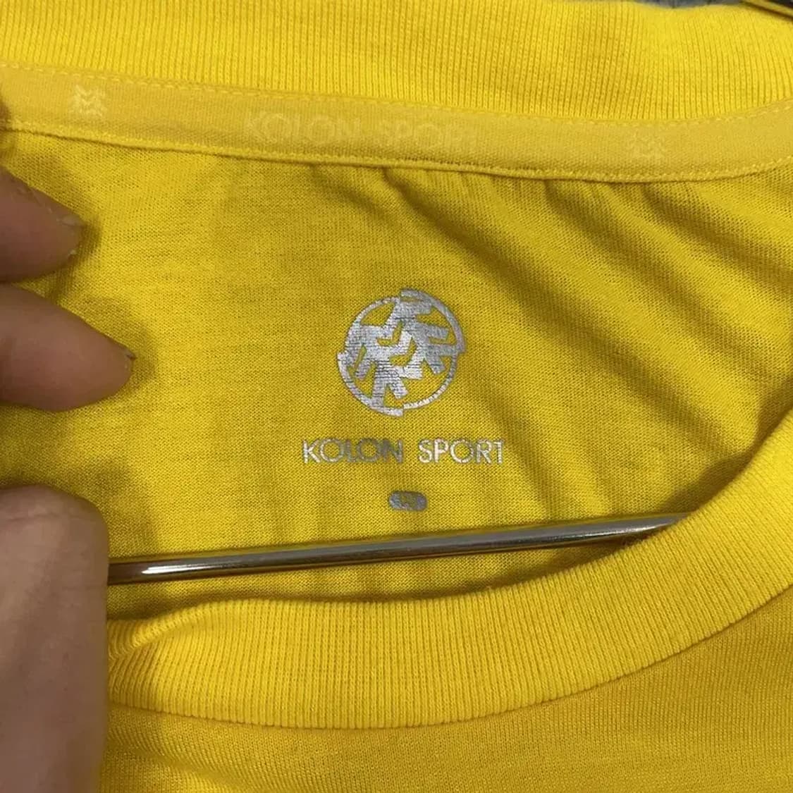 코오롱 로고 옐로우 프린팅 반팔티 90 상품이미지5