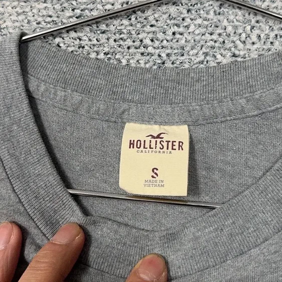 홀리스터 캐주얼 로고 그레이 반팔티 S 상품이미지5