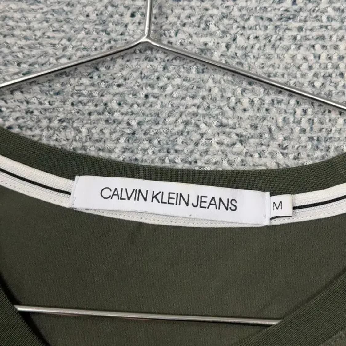 캘빈클라인 카키 로고 남성 슬리브 긴팔티 M 상품이미지6