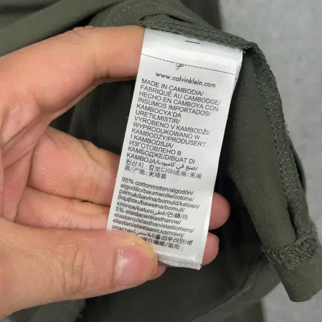 캘빈클라인 카키 로고 남성 슬리브 긴팔티 M 상품이미지7