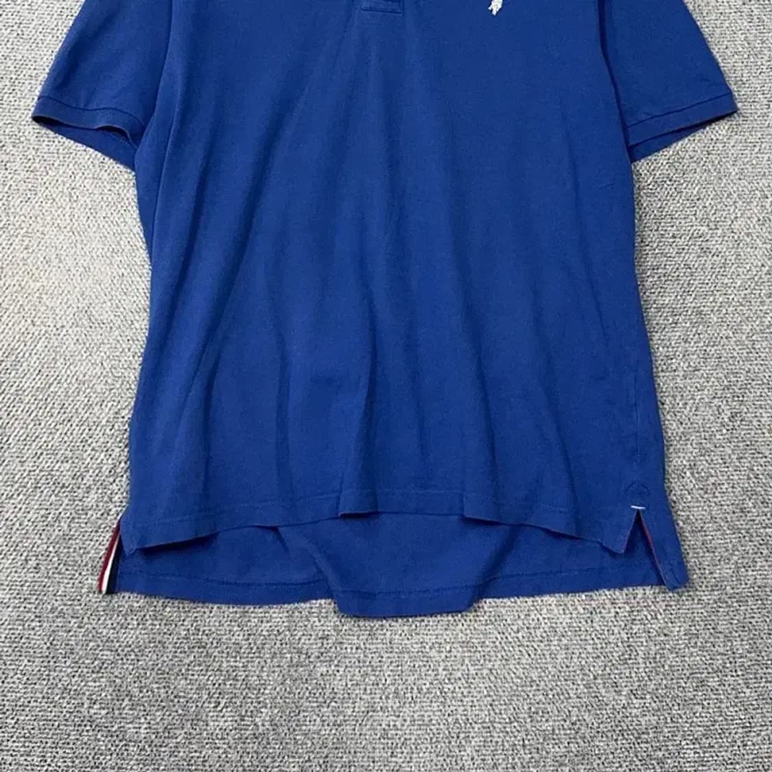 US 폴로 아쏀 블루 로고 남성 반팔 카라티 L 상품이미지4