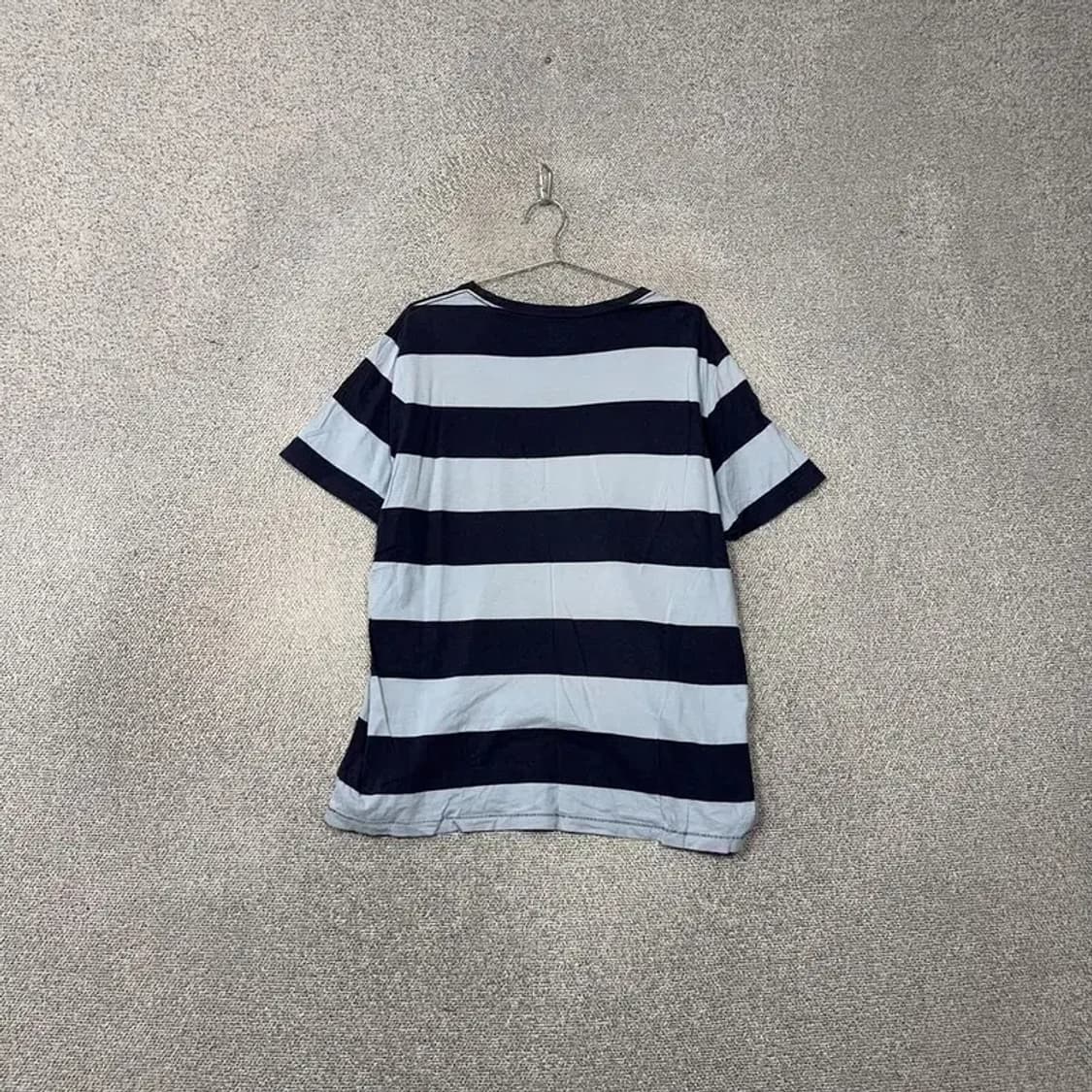 갭 스트라이프 블루 캐주얼 로고 코튼 반팔티 L 상품이미지2