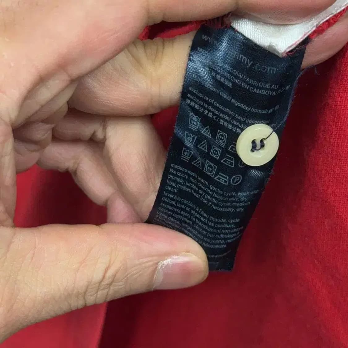 타미힐피거 레드 로고 캐주얼 반팔 카라티 S 상품이미지3