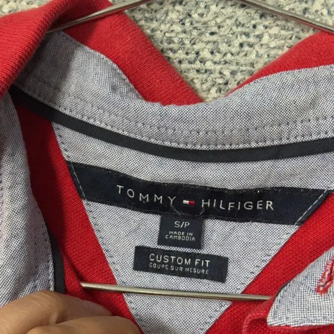 타미힐피거 레드 로고 캐주얼 반팔 카라티 S 상품이미지4