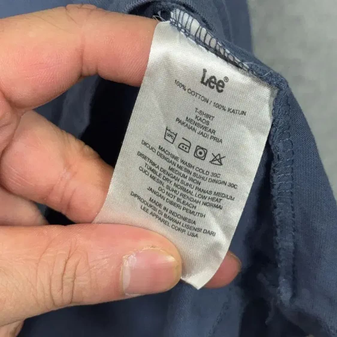 리 프린팅 네이비 반팔 티 L 상품이미지7