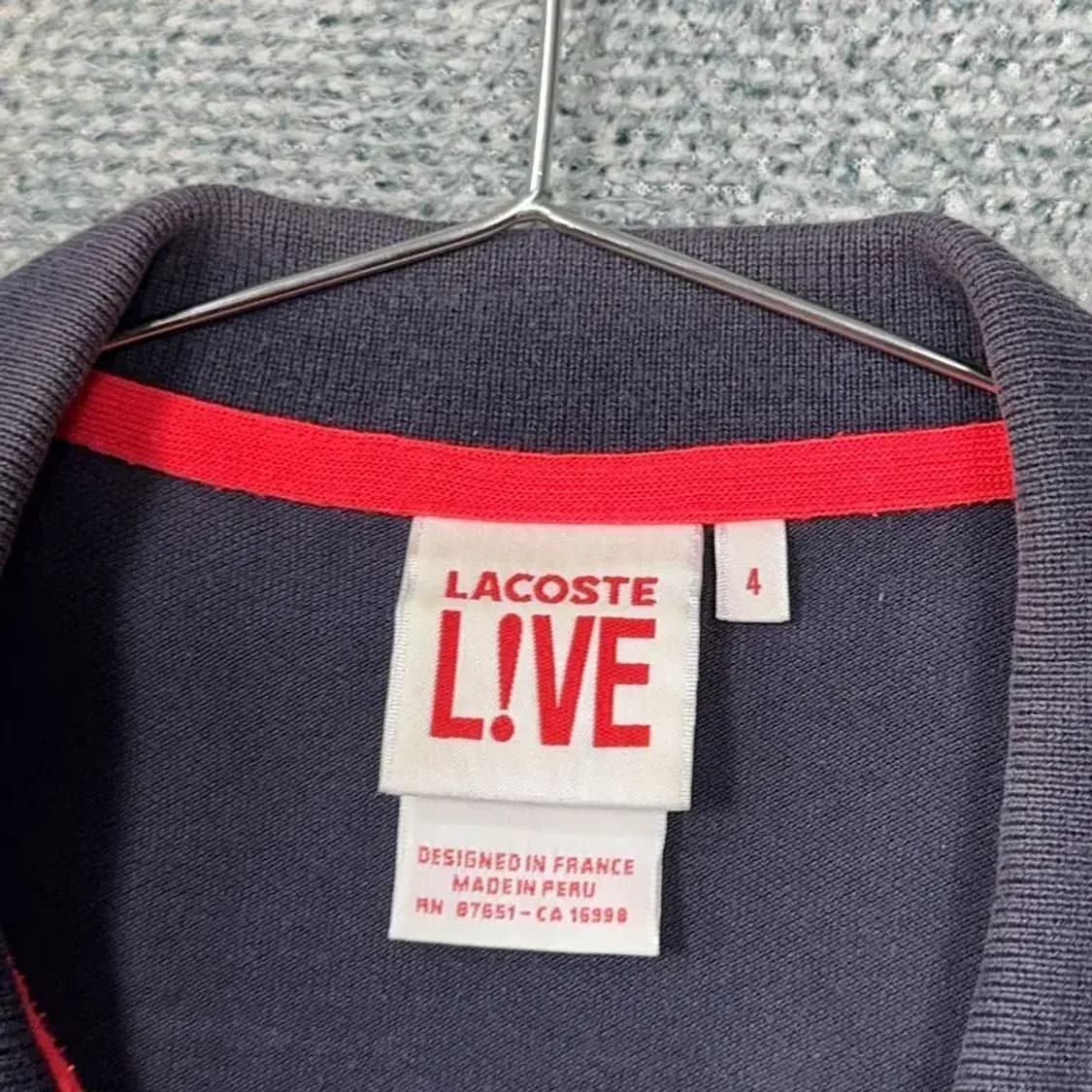 라코스테 네이비 로고 남성 캐주얼 반팔 카라티 100 상품이미지3