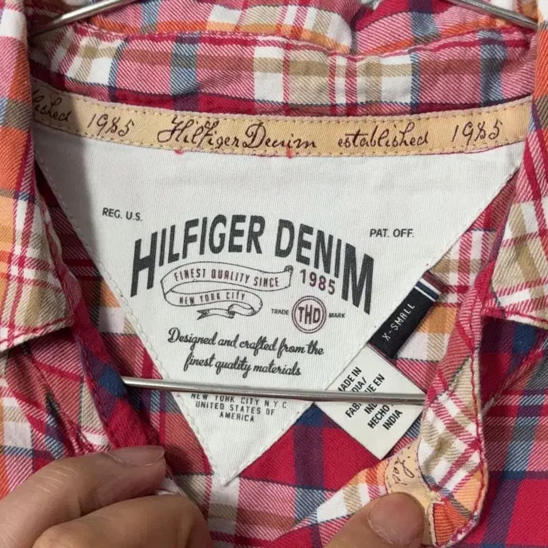 타미힐피거 캐주얼 플란넬 체크 셔츠 원피스 XS 상품이미지5