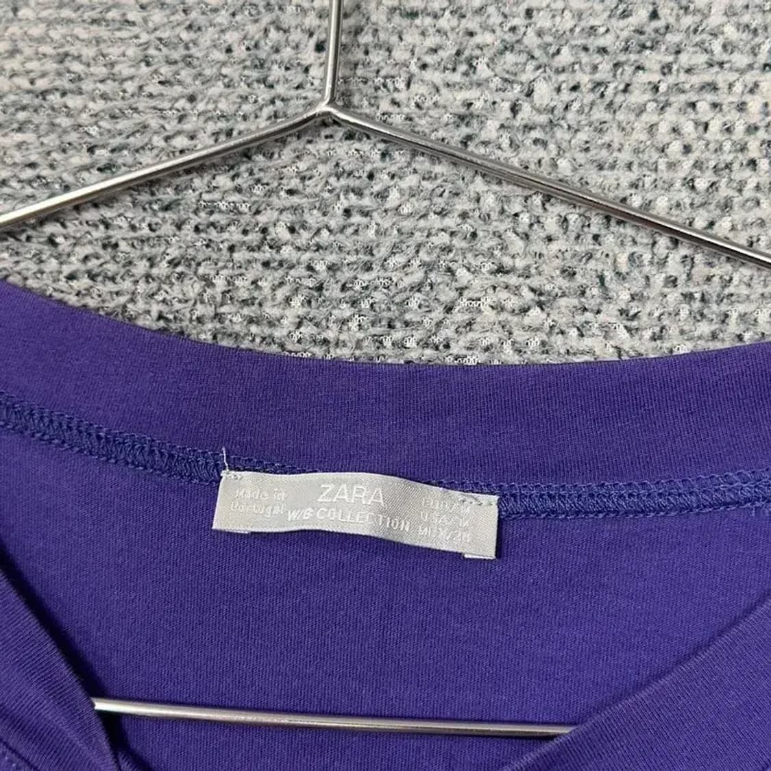 자라 퍼플 프린팅 반팔 원피스 M 상품이미지6