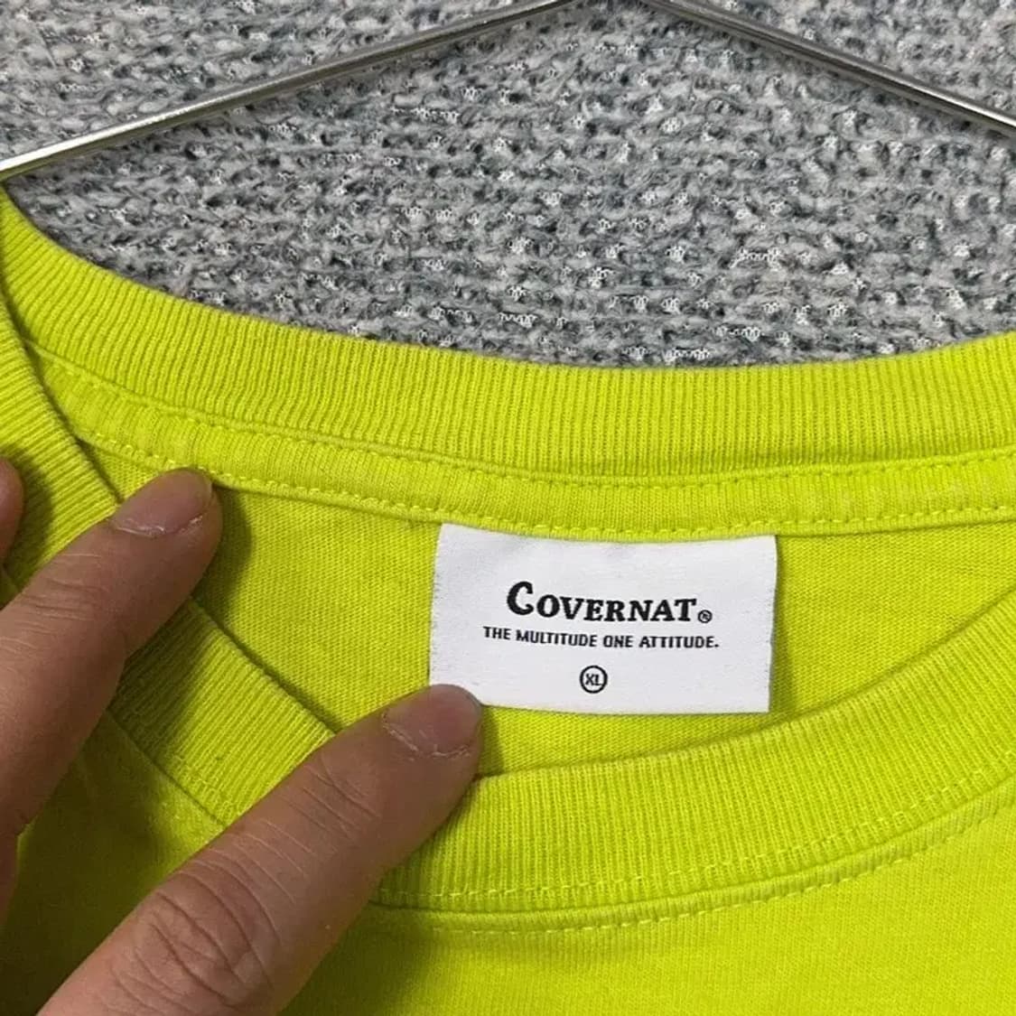 커버낫 옐로우 형광 로고 반팔티 XL 상품이미지3