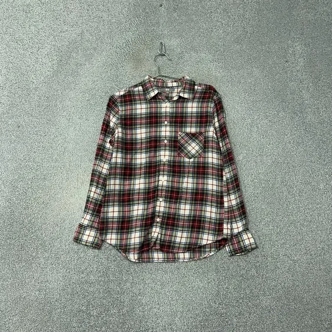 유니클로 레드 체크 플란넬 셔츠 L 상품이미지1