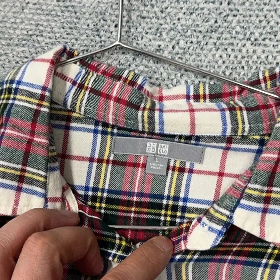 유니클로 레드 체크 플란넬 셔츠 L 상품이미지3