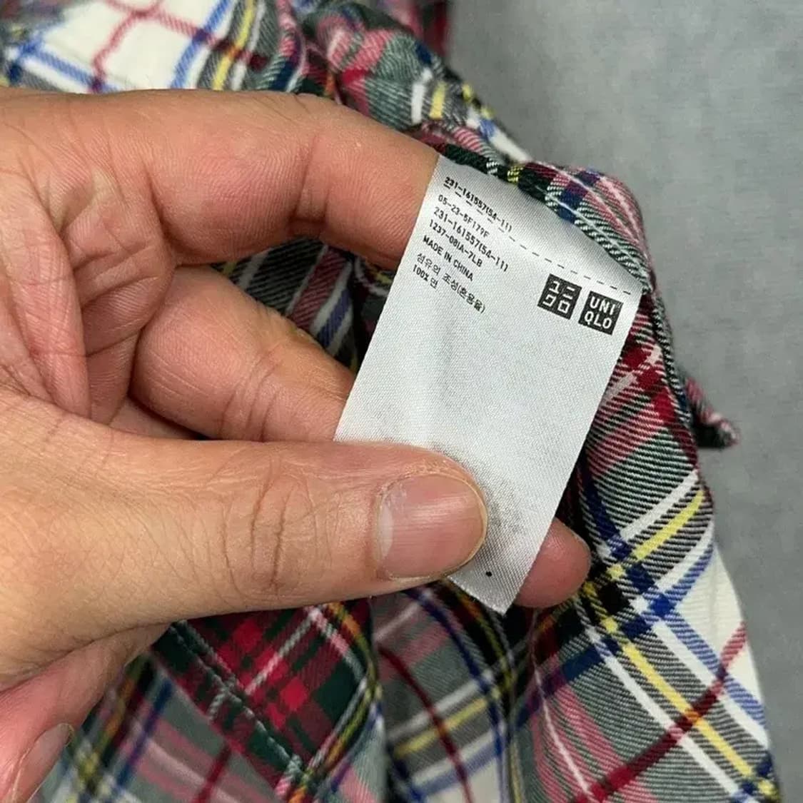 유니클로 레드 체크 플란넬 셔츠 L 상품이미지4