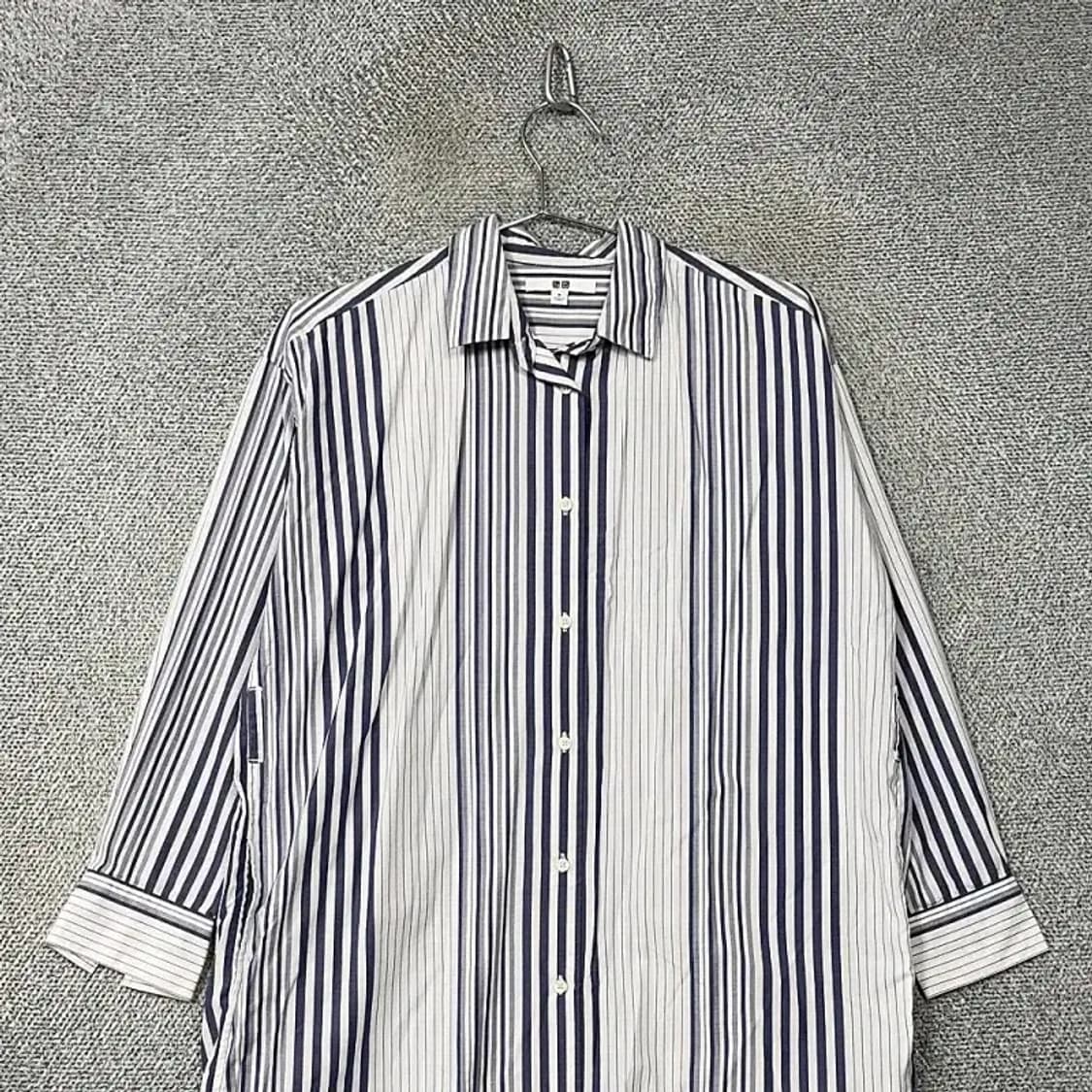 유니클로 스트라이프 화이트 셔츠 원피스 M 상품이미지3