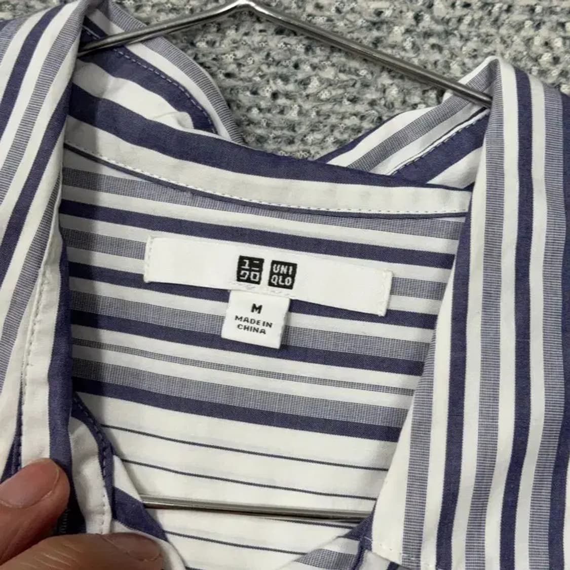 유니클로 스트라이프 화이트 셔츠 원피스 M 상품이미지5