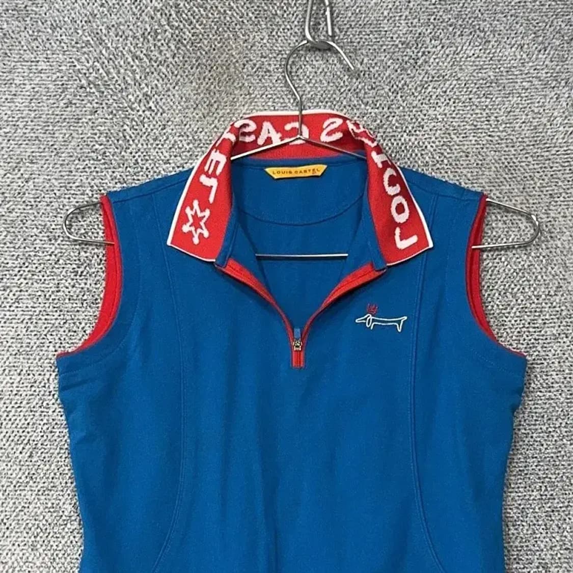 루이까스텔 로고 골프 기능성 블루 민소매 90 상품이미지3