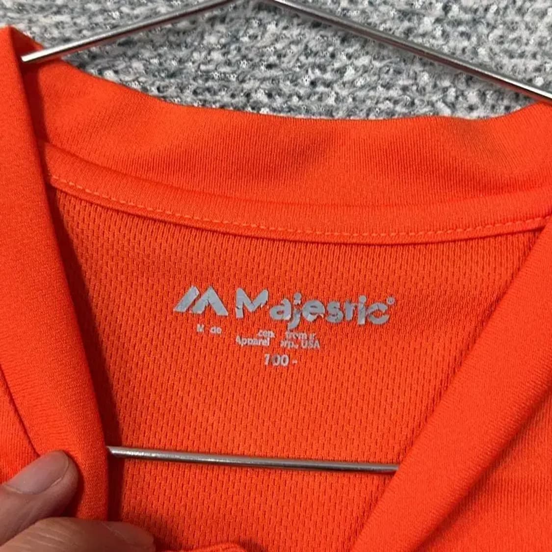 마제스틱 오렌지 버튼 기능성 반팔티 100 상품이미지3
