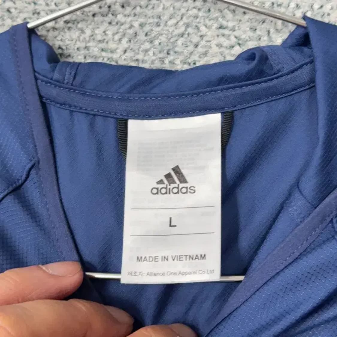 아디다스 네이비 로고 기능성 바람막이 L 상품이미지4