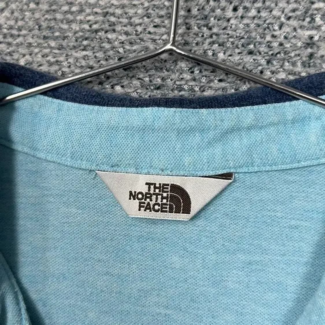 노스페이스 라이트 블루 로고 남성 기능성 반팔 카라티 S 상품이미지3