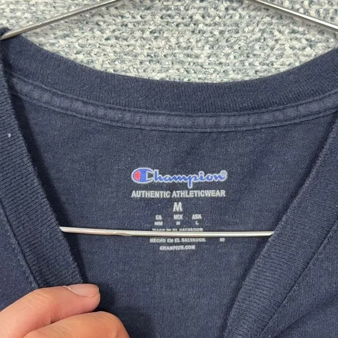 챔피온 프린팅 네이비 반팔 티 M 상품이미지3