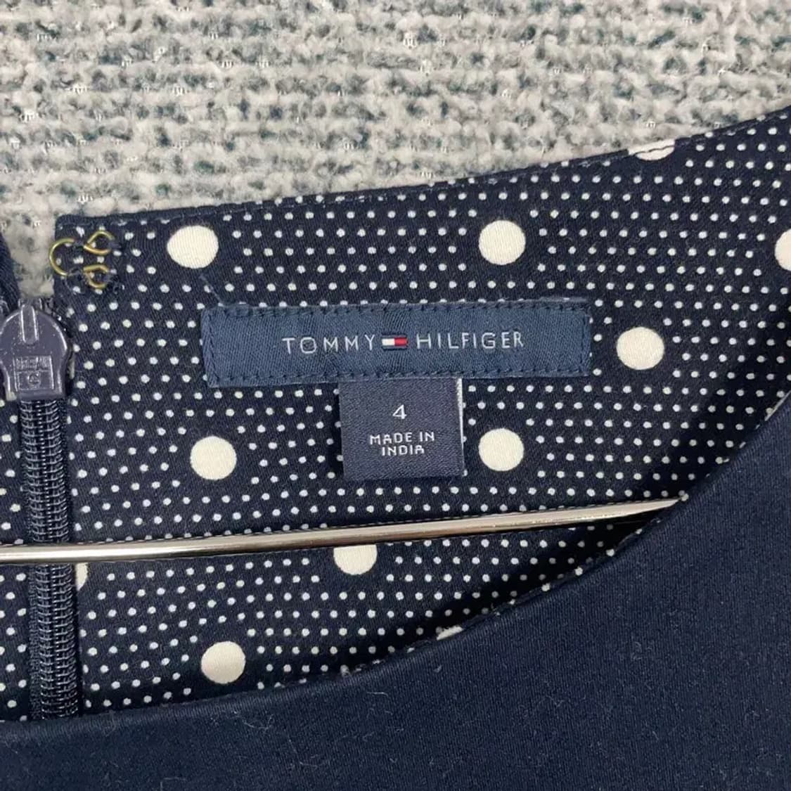 타미힐피거 도트 네이비 민소매 원피스 4 상품이미지5