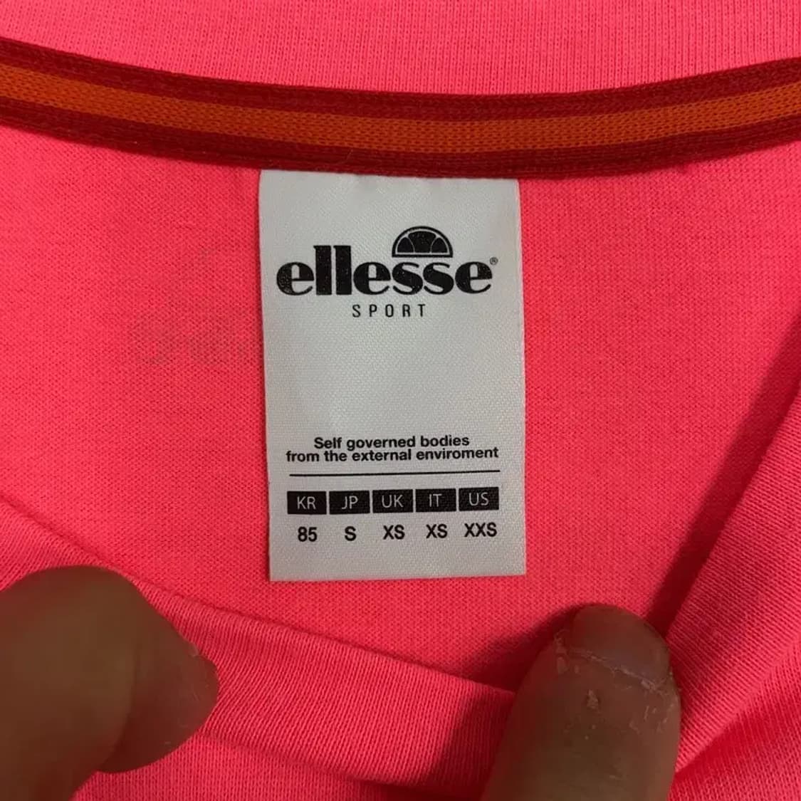 엘레쎄 프린팅 형광 핫핑크 스키니핏 반팔 티 S 상품이미지5