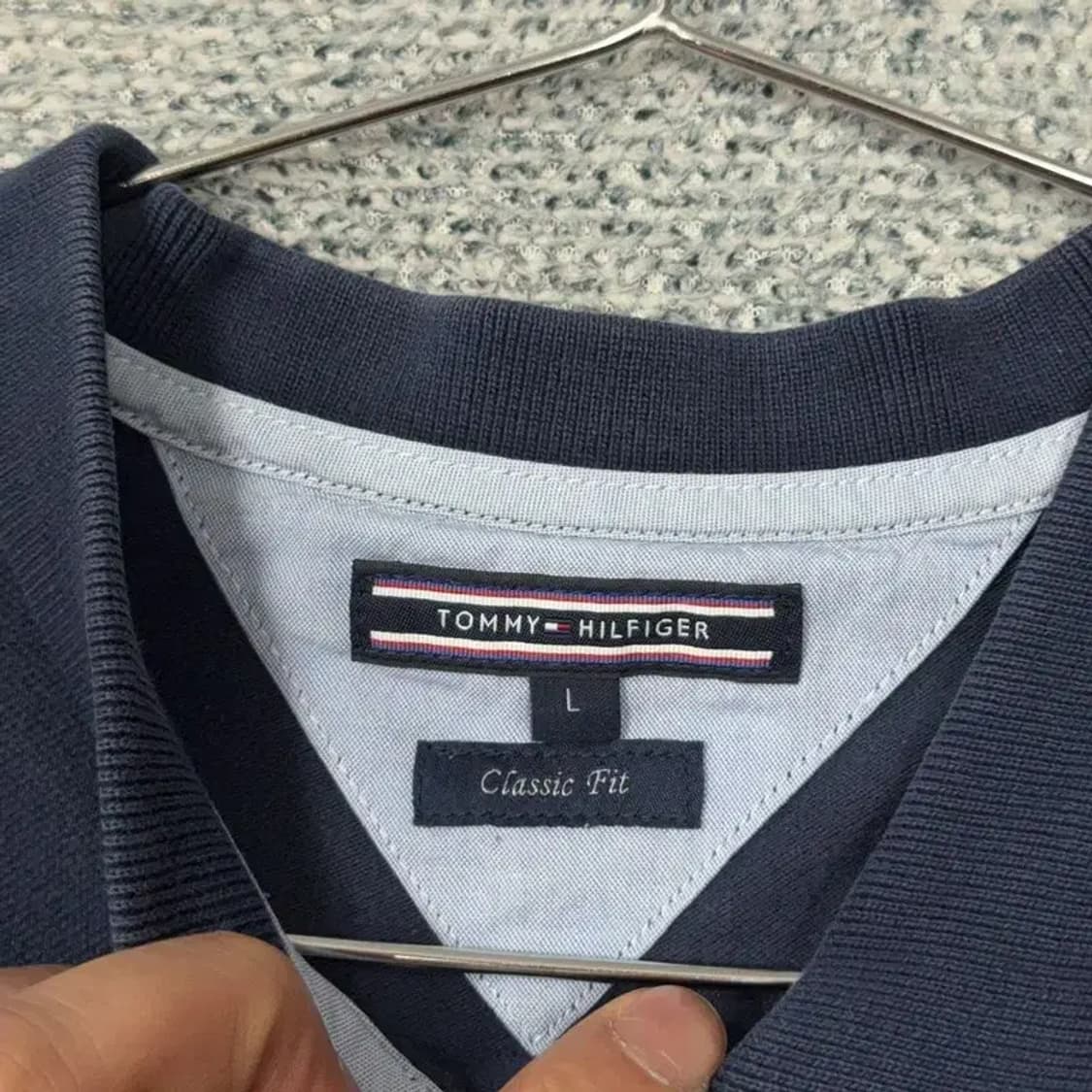 타미힐피거 네이비 여성 반팔 카라티 L 상품이미지4
