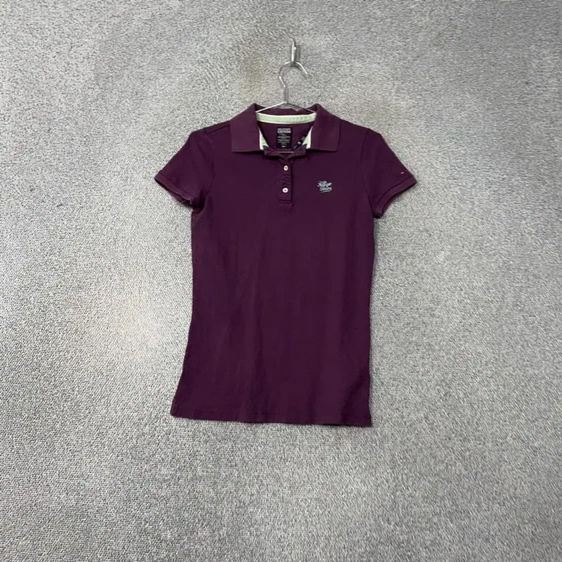 타미힐피거 퍼플 로고 빈티지 반팔 카라티 SMALL 상품이미지1