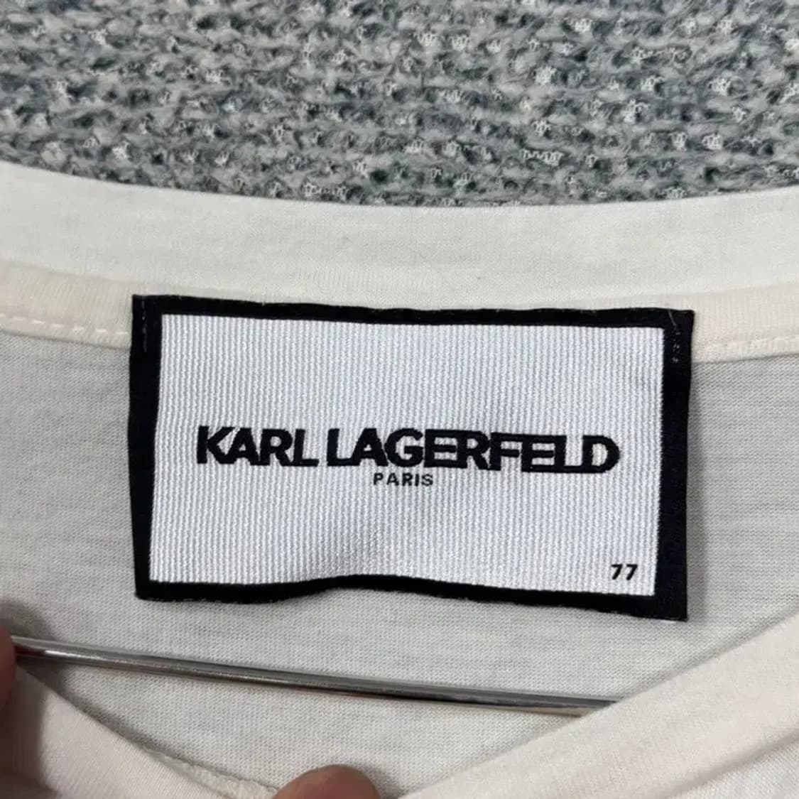 칼라거펠트 프린팅 캐주얼 오버핏 반팔티 77 상품이미지3