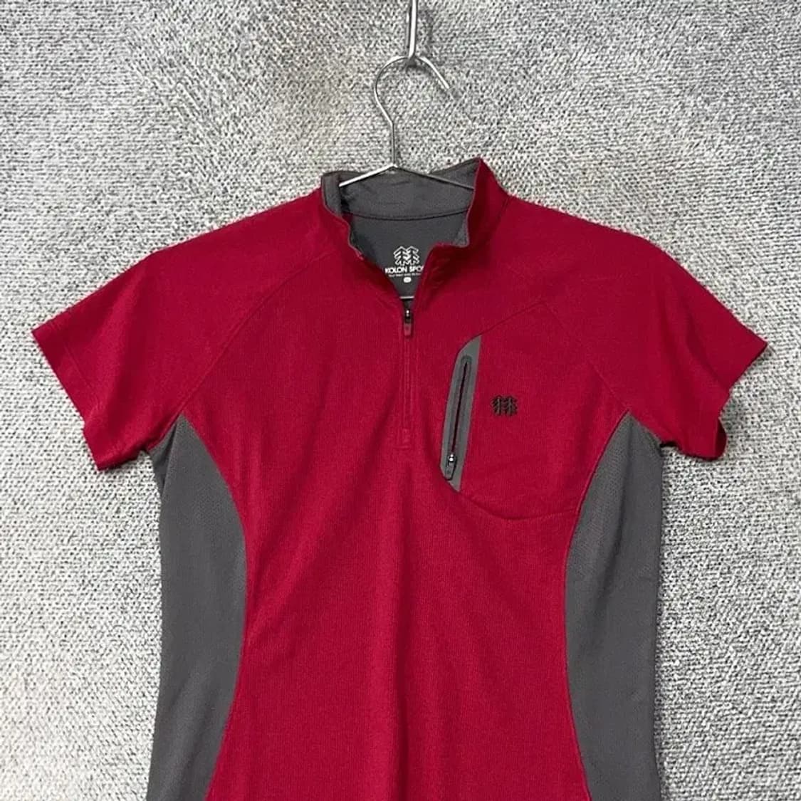 코오롱 레드 여성 등산 기능성 반집업 반팔티 85 상품이미지3