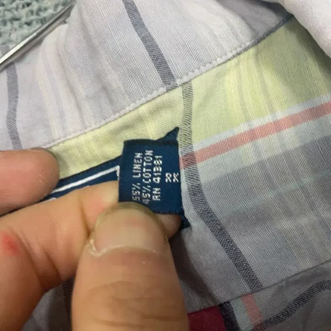 폴로 랄프로렌 체크 라이트 블루 셔츠 L 상품이미지7