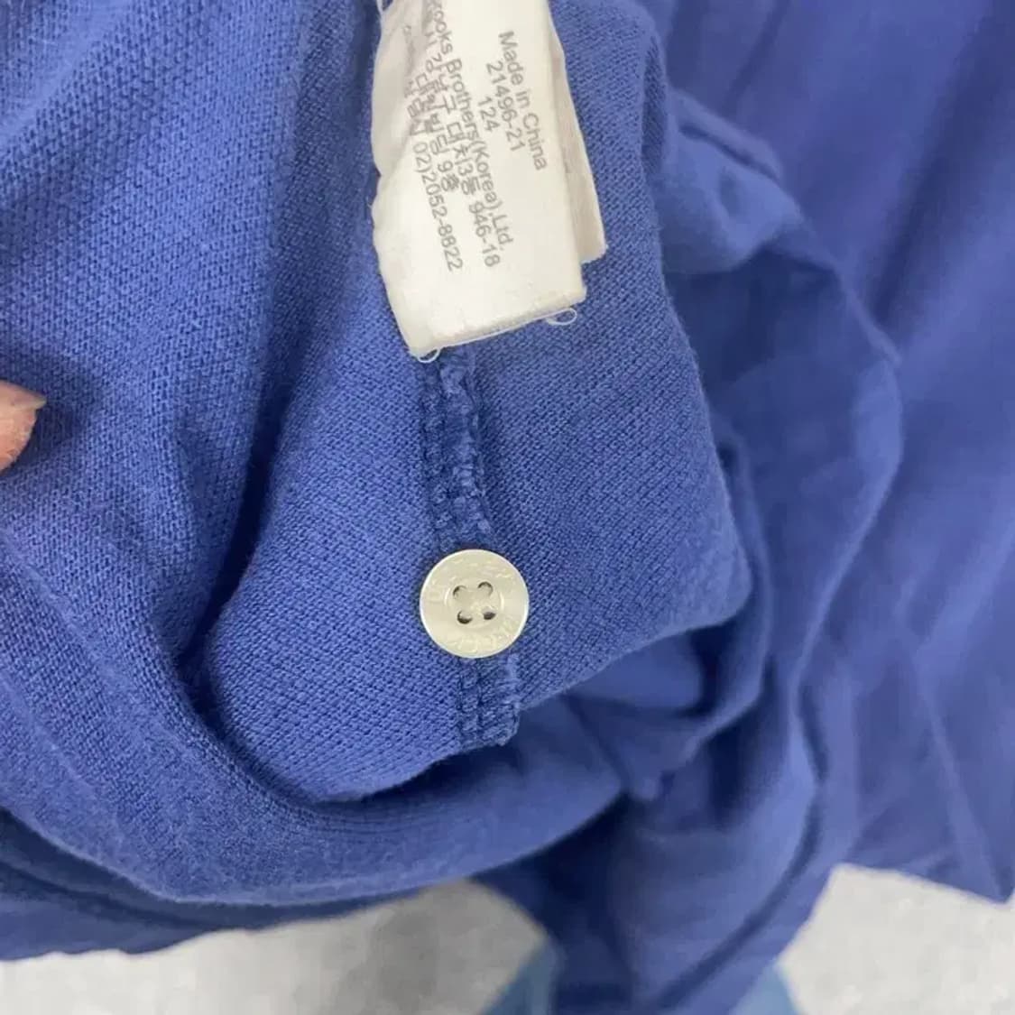 브룩스브라더스 남성 캐주얼 슬림핏 네이비 카라티 L 상품이미지6