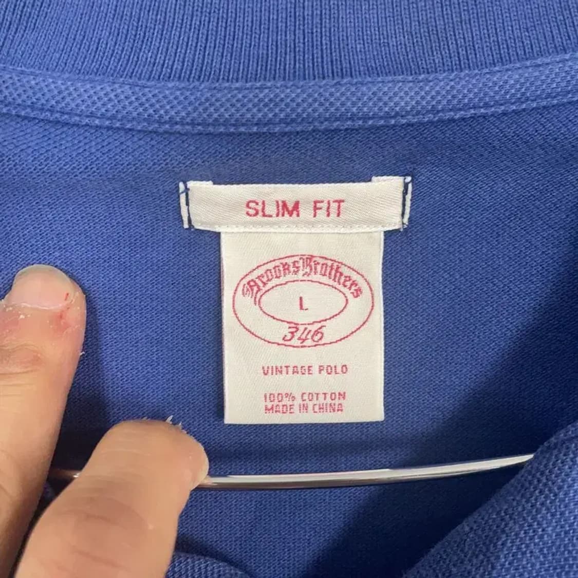 브룩스브라더스 남성 캐주얼 슬림핏 네이비 카라티 L 상품이미지8