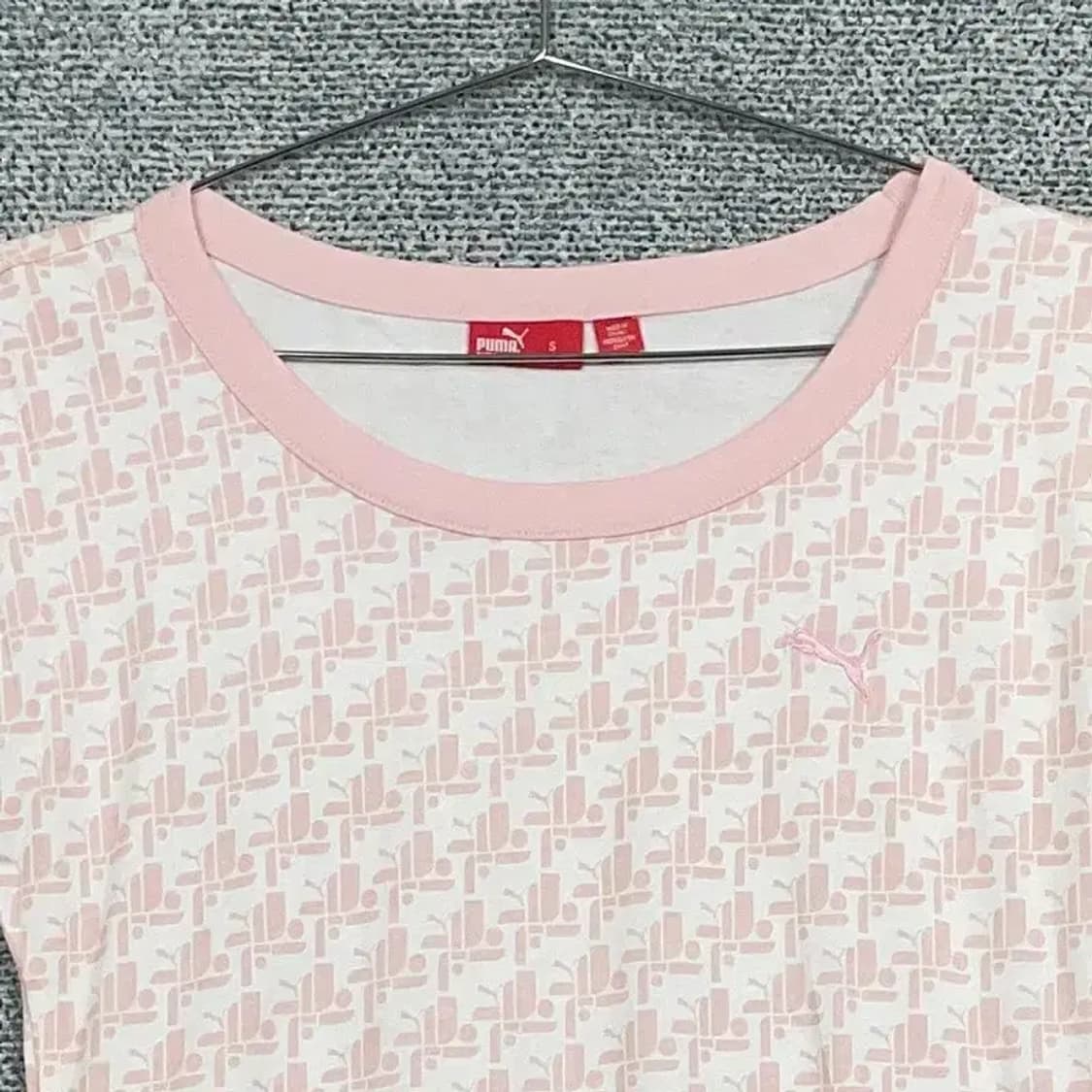 푸마 빈티지 Y2K 라이트 핑크 반팔 티 S 상품이미지5