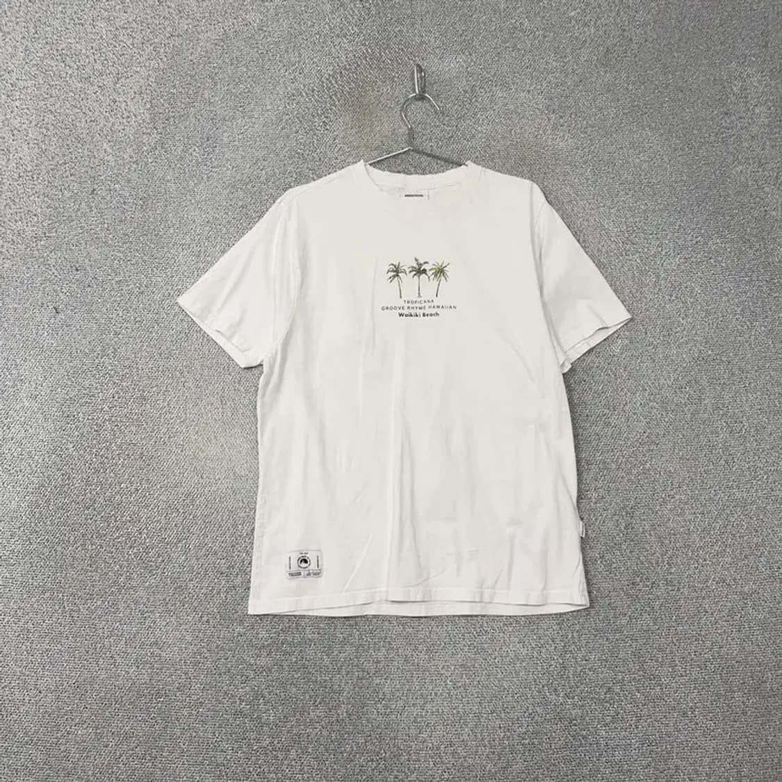 그루브라임 야자수 프린팅 화이트 반팔 티 XL 상품이미지1